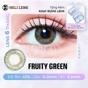 [1 CHIẾC] Kính Áp Tròng Heli 6 Tháng Màu Fruit Green 0 - 8 Độ Cận BST 12 Màu Trendy Hạn Chế UV