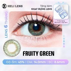 [1 CHIẾC] Kính Áp Tròng Heli 6 Tháng Màu Fruit Green 0 - 8 Độ Cận BST 12 Màu Trendy Hạn Chế UV